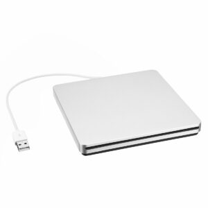Portable USB 3.0 Silver External DVD-RW Max.24X High-speed Data Transmission for Win XP Win 7 Win 8 Win 10 Mac