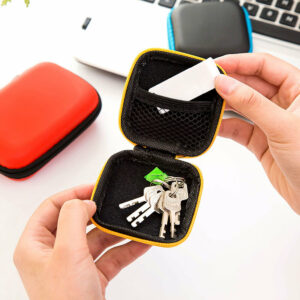 Portable Universal Durable Mini Zipper PU Leather Earphone Storage Case Bag USB Cable MP3 Memory Card Battery Digital Gadgets Organizer