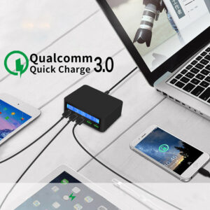 QC3.0 5 USB Mobile Phone Charger Real-time Dynamic of Intelligent LCD Digital Display Automatic Recognition Quick Charging