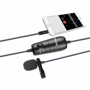 SHOUFEI S2 Professional Microphone 6M Lavalier Stereo Audio Recorder Interview Clip Microphone for Camera Smartphone Laptop DSLR