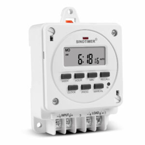SINOTIMER TM618E AC 12V 220V Time-controlled Timer Switch No Loose Parts Built-in Battery 40HMA Switch with Mounting Base