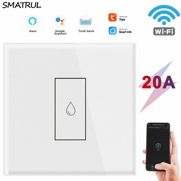 SMATRUL 86 Type WIFI Water Heater Switch Touch Switch Zero Fire Tuya APP Timing Wifi Switch Remote Control Household Water Heater Switch