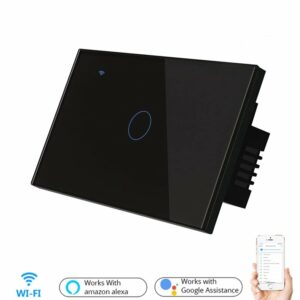 Somgoms Tuya 1 Gang 1/2 Way US WiFi ZB Smart Lights Wall Touch Switch APP Voice Remote Control Wireless Lamp Smart Home Switch