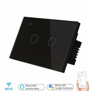 Somgoms Tuya 2Gang 1/2 Way US WiFi ZB Smart Lights Wall Touch Switch APP Voice Remote Control Wireless Lamp Smart Home Switch