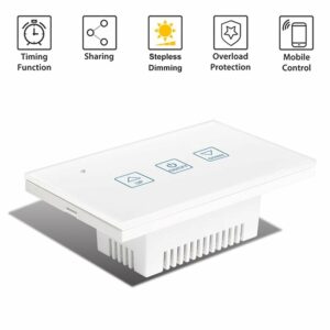 Somgoms Tuya ZB Wireless Smart LED Dimmer Switch US Standard Smart Touch Deluxe Crystal Panel Switch  App Remote Control