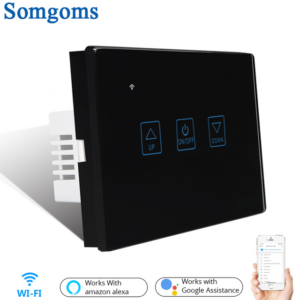 Somgoms WiFi+RF433 Wireless Smart LED Dimmer Switch US Standard Wifi Smart Touch Deluxe Crystal Panel Switch Tuya App Remote Control