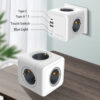 Sopend Power Strips Plug Socket Extension EU With Multi Outlet 4 Smart Ports Powercube 16A 3640W With Switch and Type C
