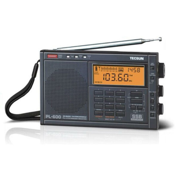 TECSUN PL-600 Digital Tuning Full-Band FM MW SW-SBB PLL Shortwave Stereo Radio Receiver with Clock