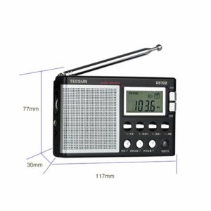TECSUN R-9702 Dual Conversion FM MW SW Radio Digital Display Secondary Frequency Conversion Multi-band Stereo Radio