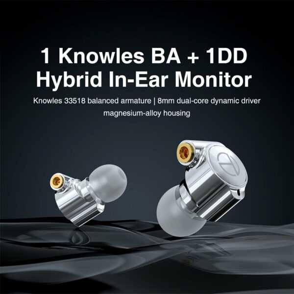 TRN TA1 Knowles BA DD Drive In Ear Earphone HIFI Earphone Metal Earphone Earbud With MMCX Silver-plated Cable M10 V90 VX BA5 ST1