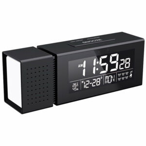 TS-P30 Multi-function Sound and Light Digital Alarm Clock Home Night Light IR Human Body Induction Clock with Color Alarm