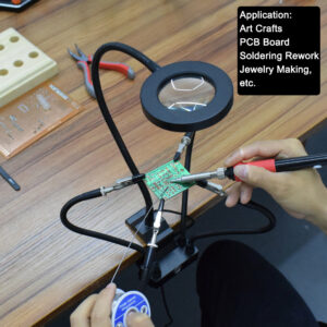 Table Clamp Soldering Stand USB 3X LED Illuminated Magnifier Bench Vise Soldering Holder Welding Third Hand Tool