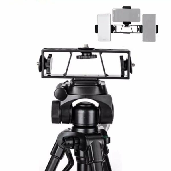 Three-position Live Broadcast Mobile Phone Holder Photography Tripod Accessory Support Mounting 3 Pcs Mobile Phones