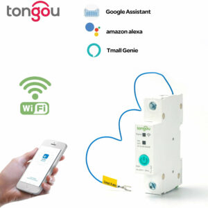 Tongou 1P 63A DIN ​Rail WIFI Circuit Breaker Smart Switch Remote Control by Ewelink APP for Smart Home 63A without Leakage Protection