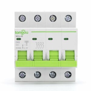 Tongou TOMC3-63 4P 6A-63A MCB AC 240V/400V Curve C Miniature Circuit Breaker DC Air Switch Micro-break