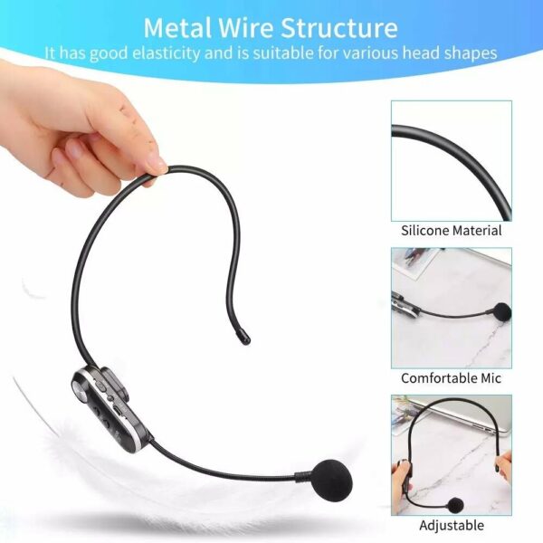 UP-T17C Wireless Microphone Headset 50M UHF Wireless Headset Mic System for Voice Amplifier Stage Speakers Teacher Tour Guides