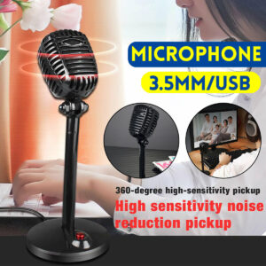 USB Computer Condenser Microphone Omnidirectional Noise-Cancelling Recording Microphone