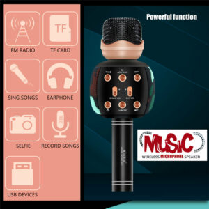 WS-2911 bluetooth Microphone Speaker  FM Radio TF Card HD Soundbar Mic 1200mAh Protable Wireless Karaoke Singing Player