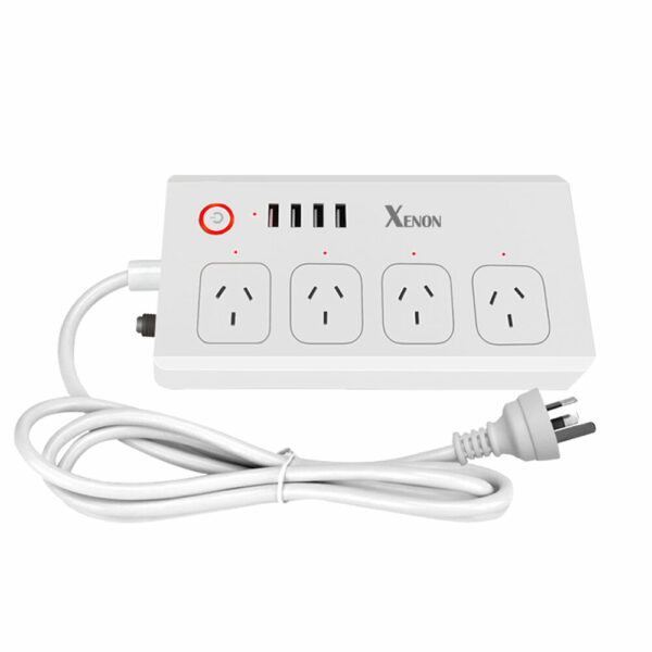 XENON 2500W Tuya Smart Power Strip 10A Universal With 4 Outlets/4* USB Ports Remote Voice Control AU Plug Sockets Compatible With Amazon Alexa Google Home