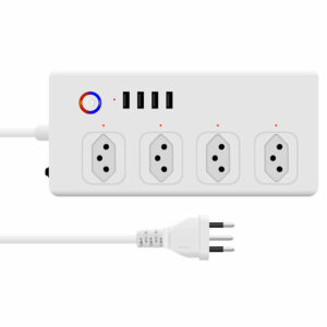 XENON Tuya Zigbee Smart Power Strip Brazil Plug Smart Power Bar Multiple Outlet Extension Cord with 4 * USB/4 * AC Plugs Compatible with Alexa Google Home