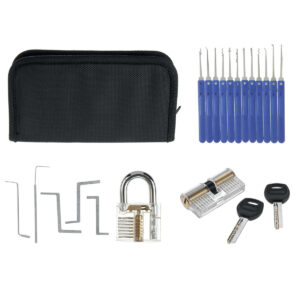 18 Locksmith Tools Practice Transparent Lock Kit With Broken Key Extractor Wrench Tool Removing Hooks Hardware Lock Picks