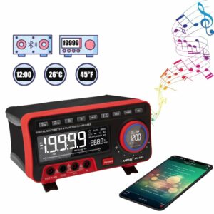 ANENG AN888S Digital 4 1/2 19999 High-Precision True RMS Multimeter + bluetooth Speaker + Clock + Temperature Display Profesional Multitester with Ohm Meter Tester Standard Version