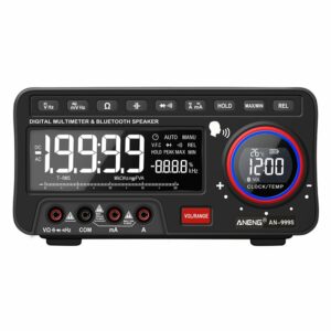 ANENG AN999S 19999 Counts True RMS bluetooth Digital Multimeter Supports 3D Voice Broadcast Function Automatic Range Multimeter with Alarm Clock Thermometer