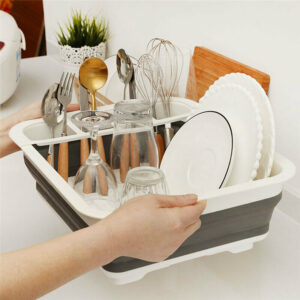 Drain Basket Dishes Draining Holder Foldable Cutlery Storage Box Dish Racks
