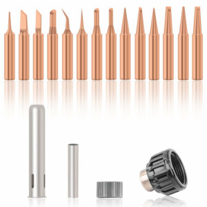 Handskit 15Pcs Pure Copper Solder Iron Tip 900M Tip for Soldering Rework Station Solder Tips