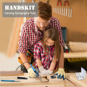 Handskit 60W 110V 220V Adjustable Temperature Soldering Iron Wood Burning Kit Carving Pyrography Pen Kit Wood Burning Set