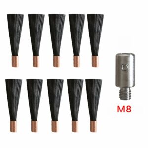M6 / M8 / M10 Polishing Brush Head for Stainless Steel Weld Bead Processor Welding Seam Cleaner 1 pc Connector with 10 pcs Brush Head