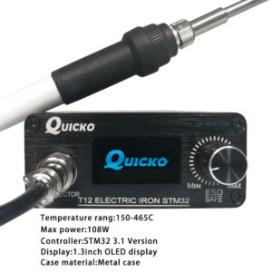 QUICKO STM32 OLED 1.3inch T12 DIY Soldering Station with Russian Korean English Chinese T12-K Solder Soldering Iron Tips