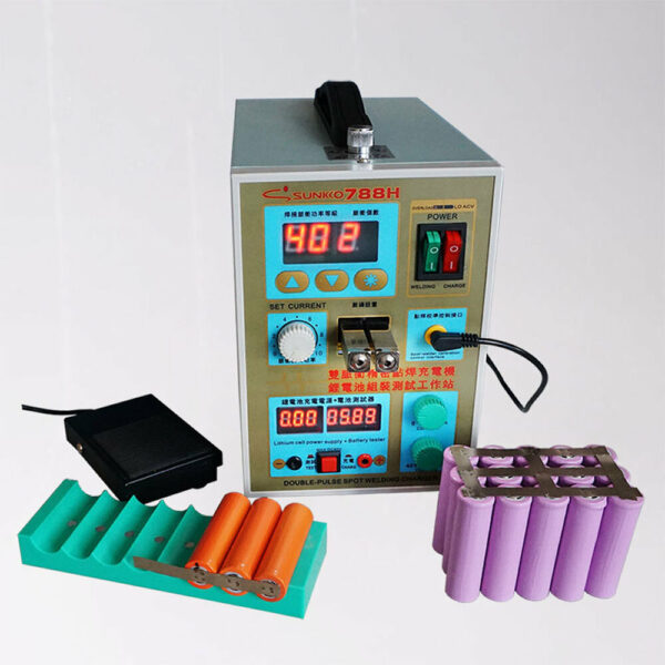 SUNKKO 788H-USB Precision Pulse Spot Welder 18650 Battery Welding Machine with LED Battery Testing and Charging Function +Power Bank Test