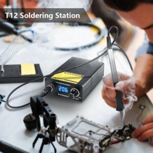 T12 Soldering Station Infrared Soldering Station Portable BGA Rework Station Welding Tools 200-450℃ with T12-K T12-BL Soldering Tips