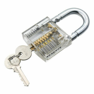 Transparent Cutaway Inside View Of Practice Padlock Lock Locksmith Trainer Skill Pick with Two Keys