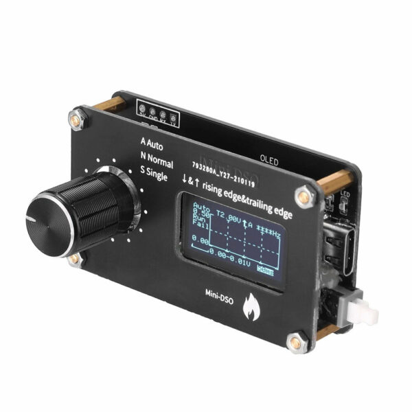0.96 Inch OLED Display Mechanical Button 250 kHz Sampling Rate Simple Oscilloscope Metal Knob Adjustment Single-channel Measuring Mini Oscilloscope