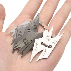 11PCS  Mini Fillet Weld Keys Inspection Gauge Welding Radius Gage Chain Set Tool