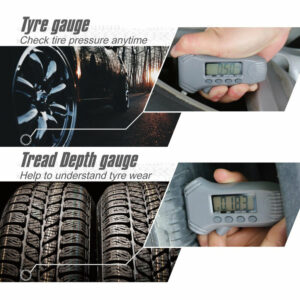 3 In 1 Digital Tire Pressure Gauge Tread Depth Gauge Self-Calibrating Tire Pressure Gauge with Light