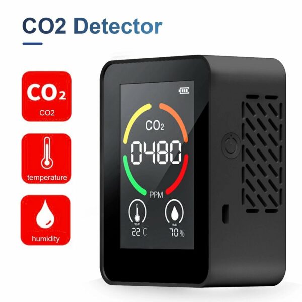 3 in 1 Digital CO2 Meter Carbon Dioxide Detector Air Quality Monitor Temperature Humidity Air Analyzer for Home Office