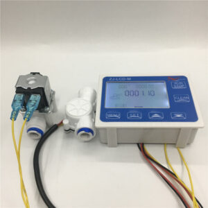3/8 Flow Sensor+ZJ-LCD-M Flow Meter Controller + Soleniod Valve + Power Charger LCD Display for Water Liquid Measurement