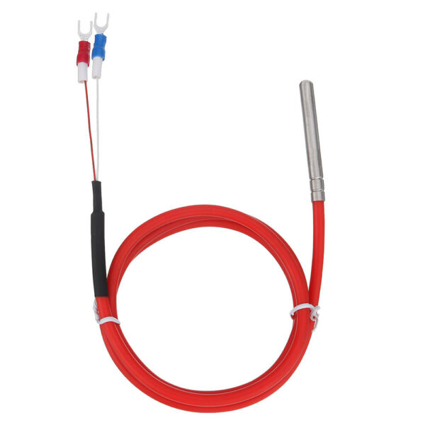 '-50~200°C PT100 Temperature Sensor Probe 2 Wire Type 3 Wire Type 6*50mm Thermocouple Thermal Resistance with 1m Silicone Cable