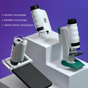 60X-120X Handheld Microscope Magnifier Camera with LEDs and Stand for Kids