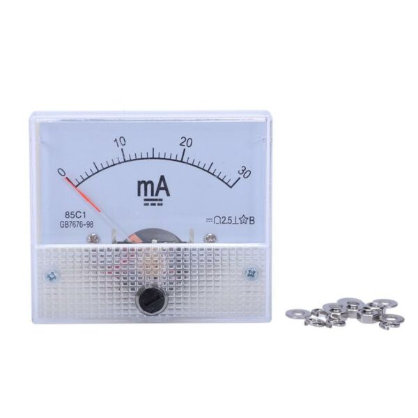 85C1 DC mA Ammeter 0-10MA 30MA 50MA 100MA Analog Current Panel Meter Ammeter