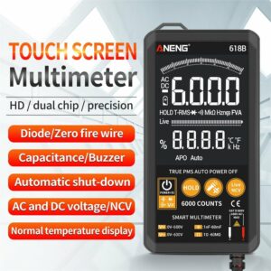 ANENG 618B Digital Multimeter Touch DC/AC Professional Analog Tester True RMS Multimetro Capacitor NCV Testers Meter