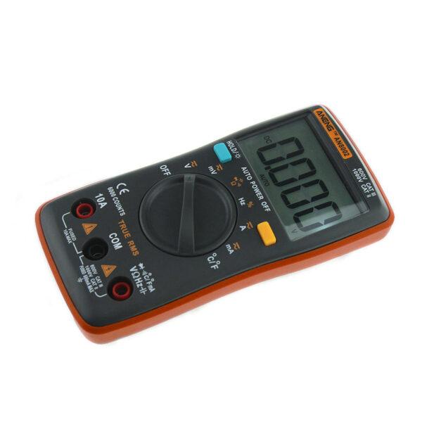 ANENG AN8002 Orange Digital True RMS 6000 Counts Multimeter AC/DC Current Voltage Frequency Resistance Temperature Tester ℃/℉ + Test Lead Set