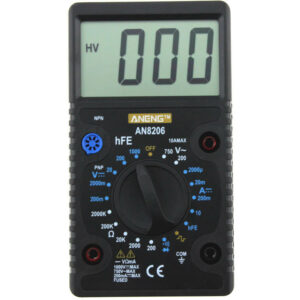 ANENG AN8206 Digital Multimeter Ampere Voltage Ohm Tester Buzzer Square Wave Output with Probes