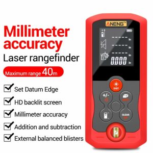 ANENG J01 Laser Distance Meter Rangefinder 40M Range Finder Distance Area Volume Meter Digital AC DC Professional Multimetro True RMS