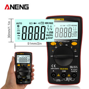 ANENG M11 Auto Digital Multimeter Backlight 6000 Counts AC/DC Transform Ohm Ammeter Resistance Battery Capacitance Temperature Test