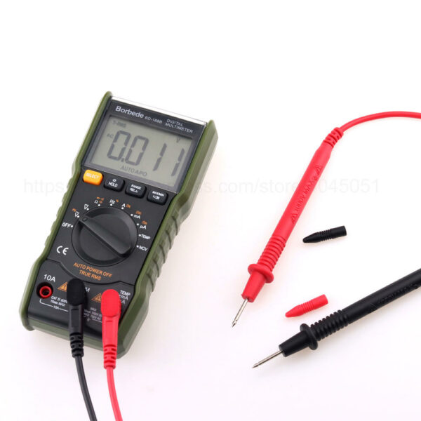 Borbede 168B Digital Multimeter 6000 Count DC AC Capacitance Resistance Temperature Mini Tester