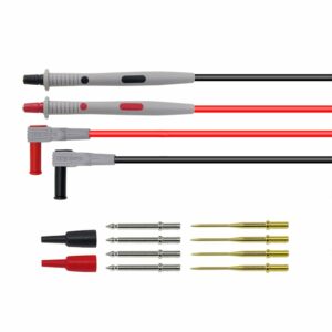 Cleqee P1503E Multimeter Test Probe Test Leads Kit with Tweezers To Banana Plug Cable Replaceable Needles Digital Multimeter Feeler